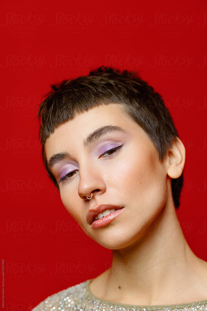 Portrait tomboy feature identity makeup accessory