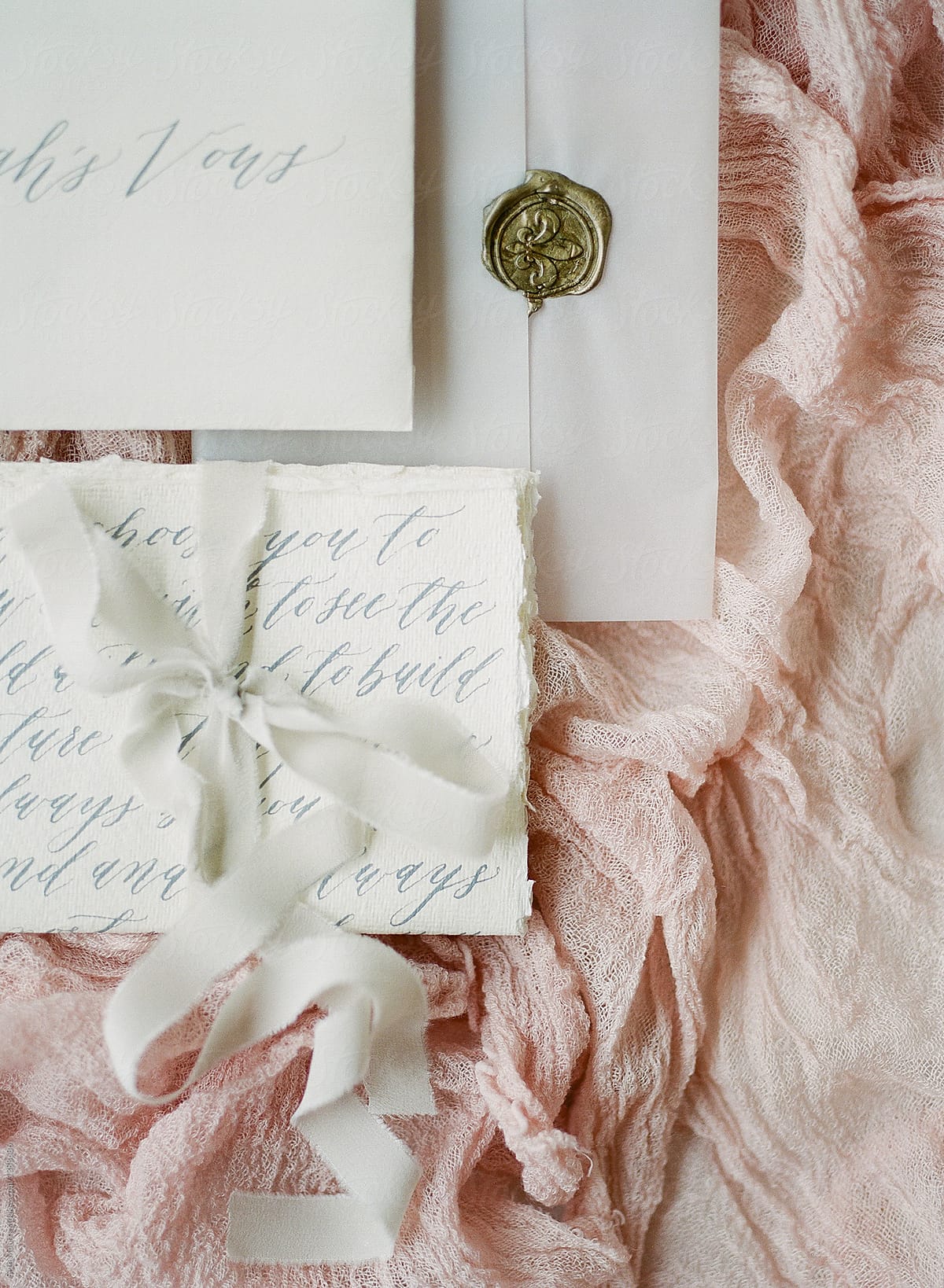 Romantic hand written wedding vows