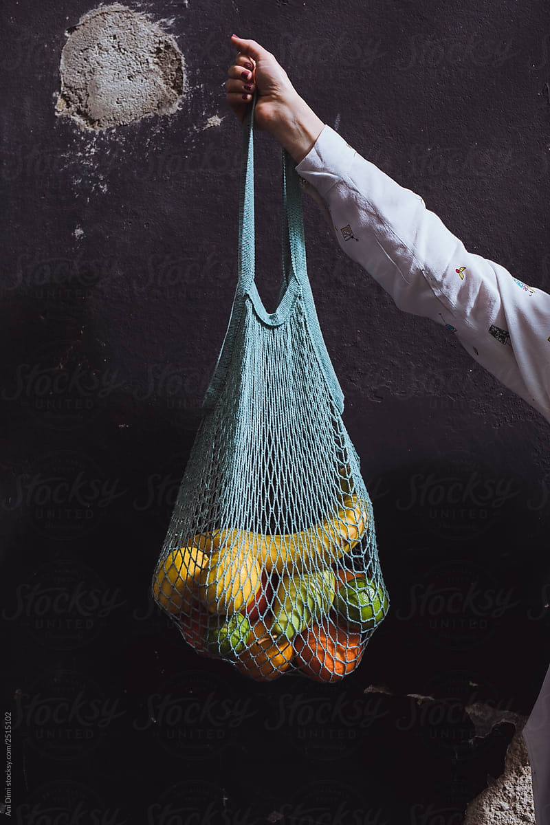 Crochet Market Bag With Fruit