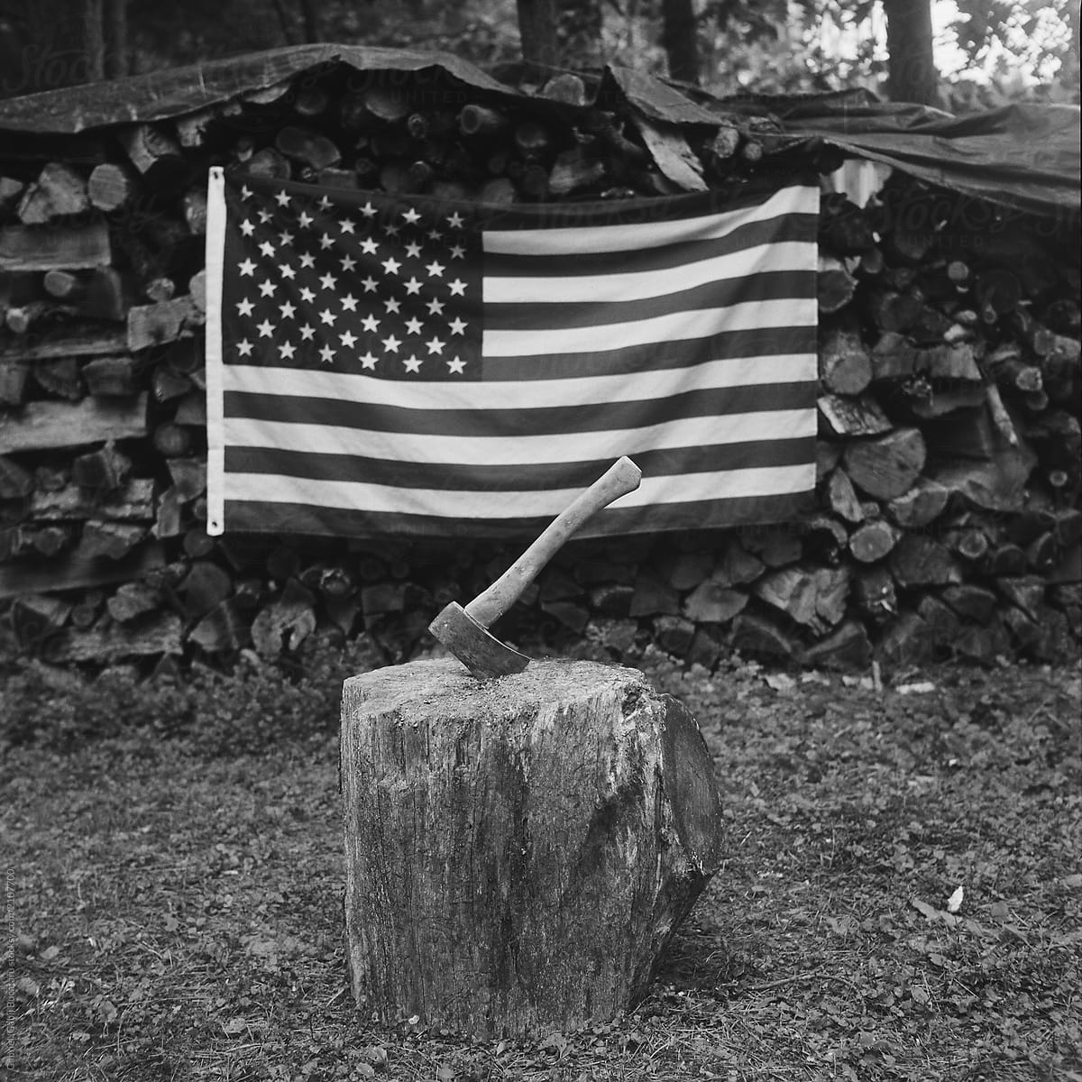 American Flag and Axe