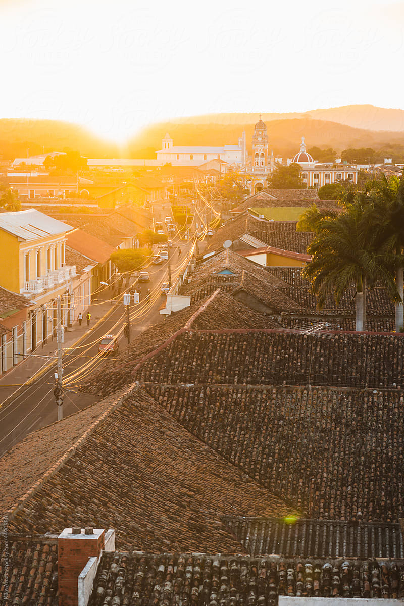 Skyline of Granada city in Nicaragua,