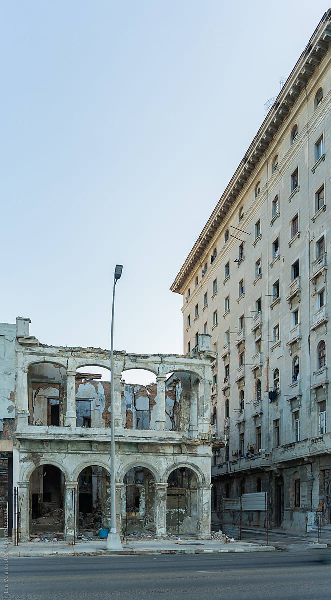 Ruins Of Buildings In Havana, Cuba