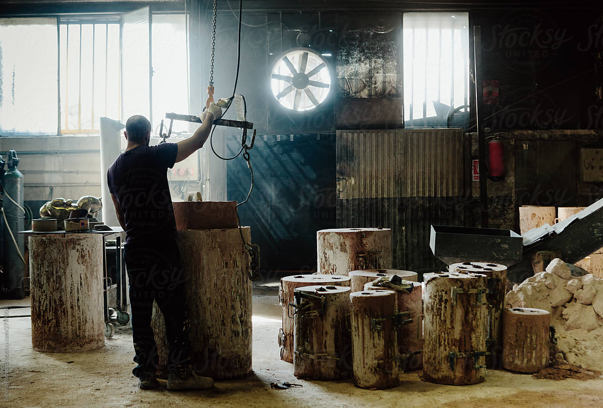 Man working at a foundry