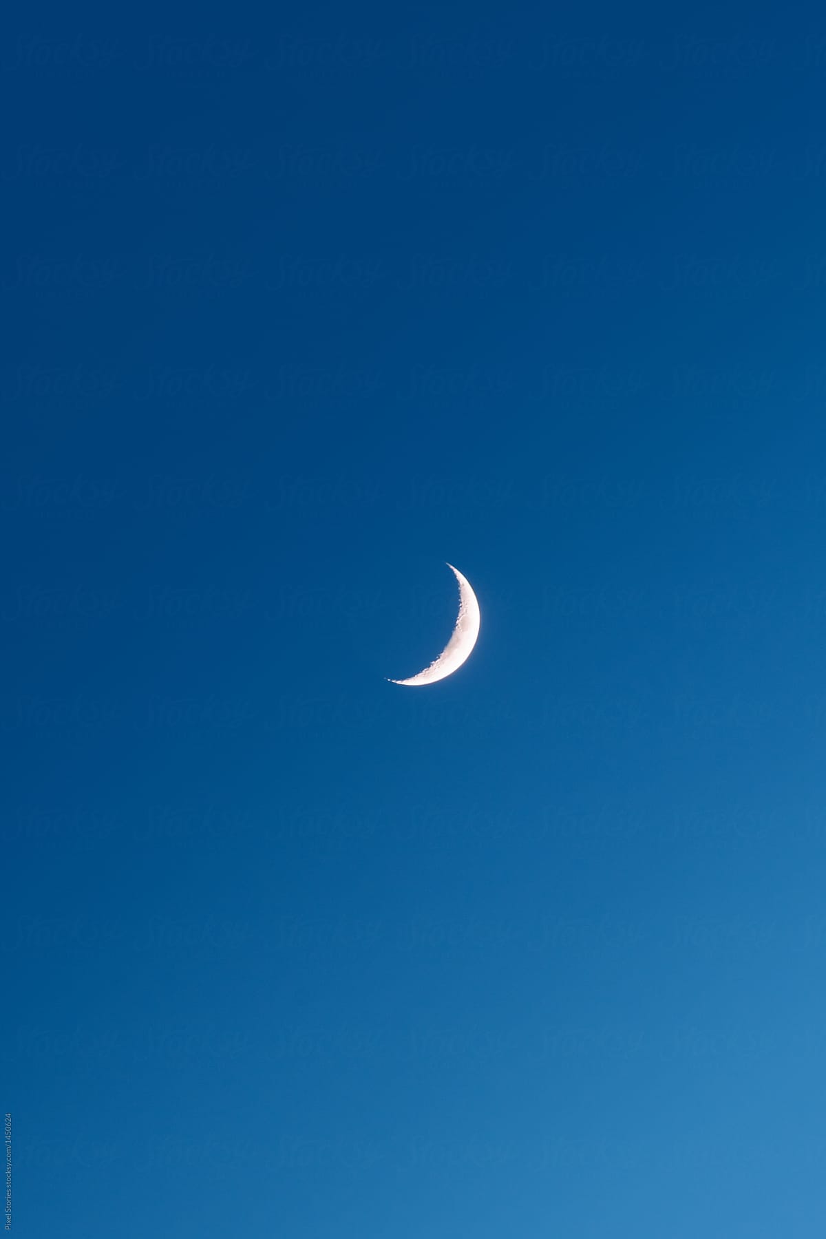 Crescent moon on a clear night