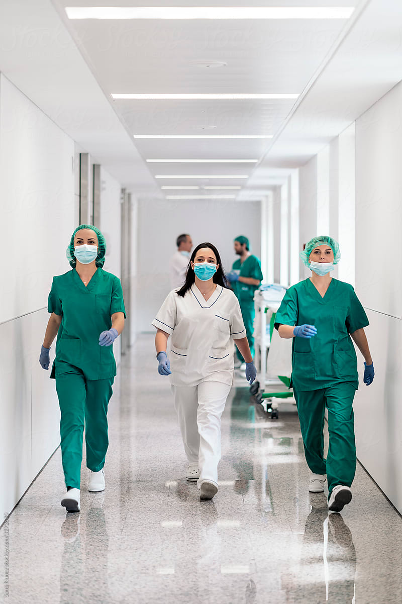 Medical Workers in Hallway