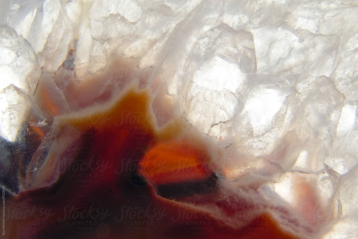 agate slice 4 macro closeup crystals crystallization interior of