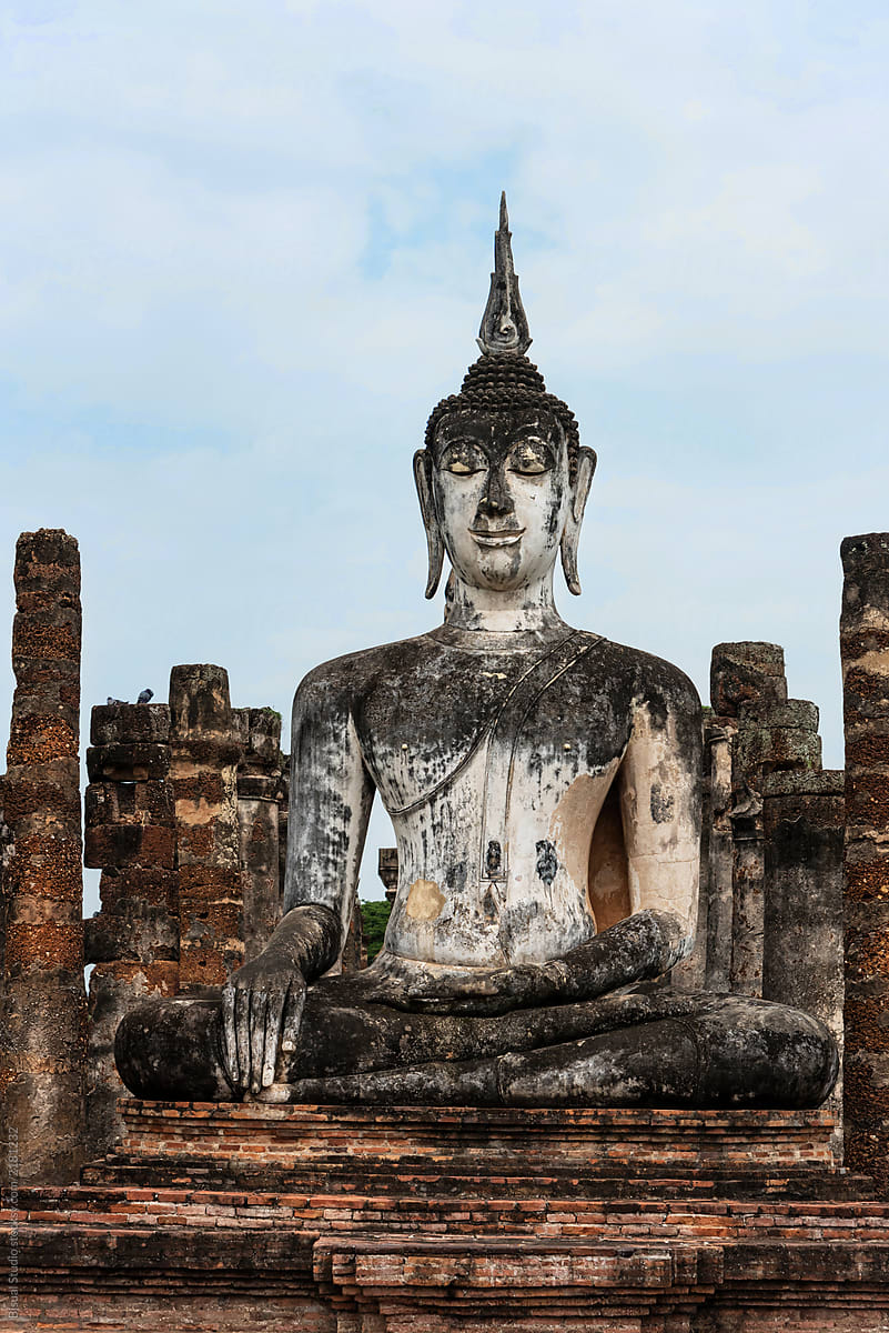 Ancient Buddhist temple in Sukhothai, Thailand