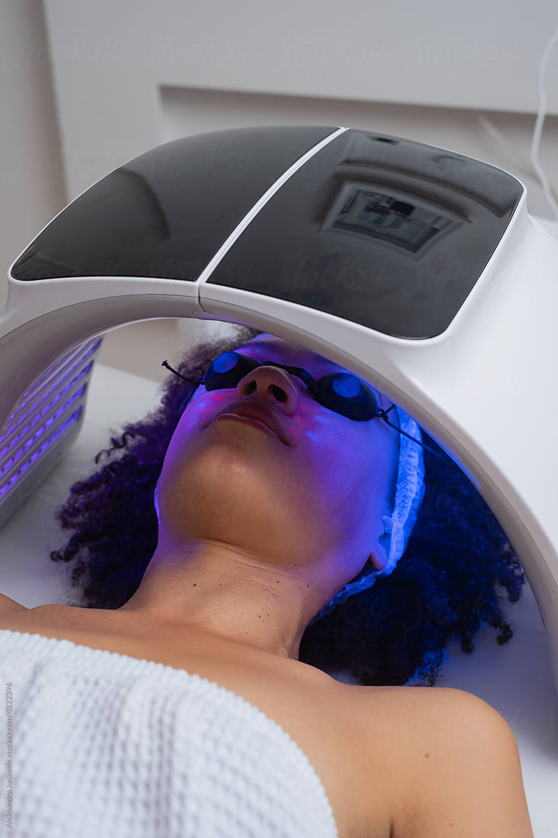Woman Under The LED Light Therapy