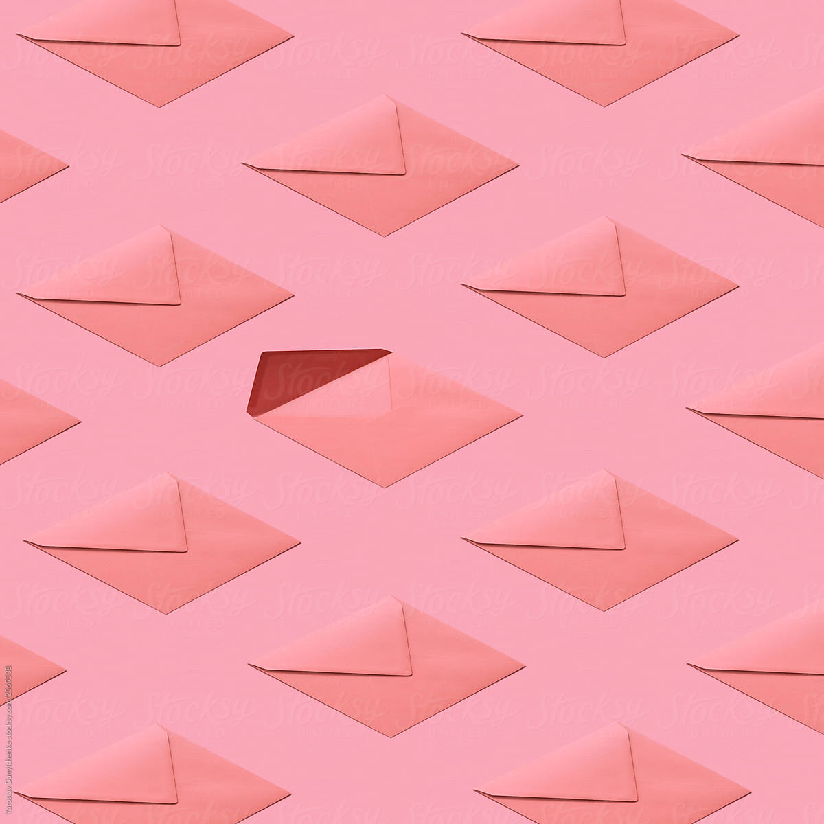 Envelopes pattern on a pastel background.