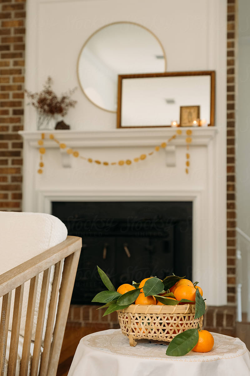 Citrus and Natural Holiday Decor Home Living Room