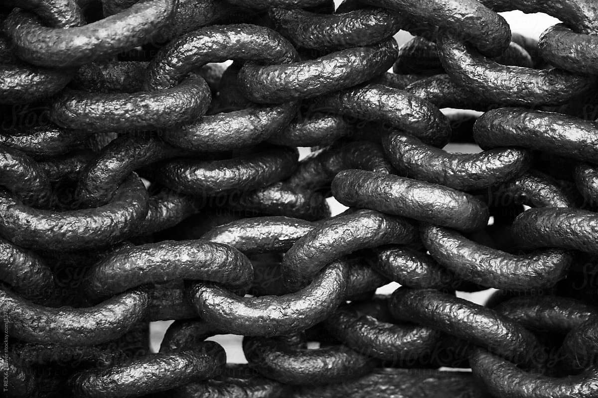 Close up shot of chain texture