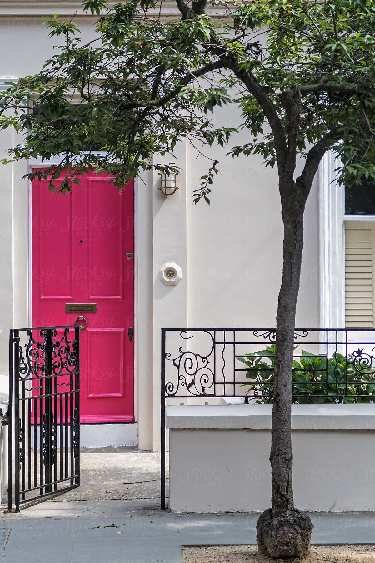 House with a pink door in London/ England