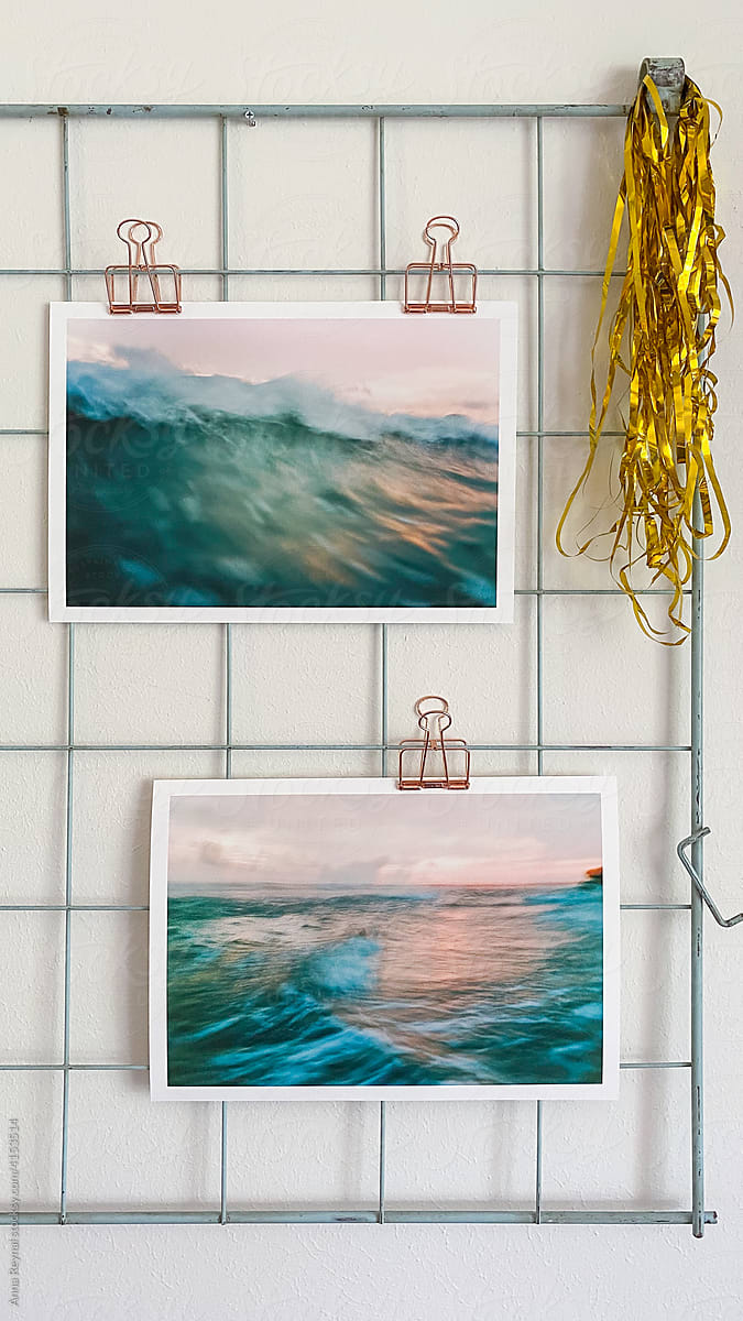 Mood board with ocean images