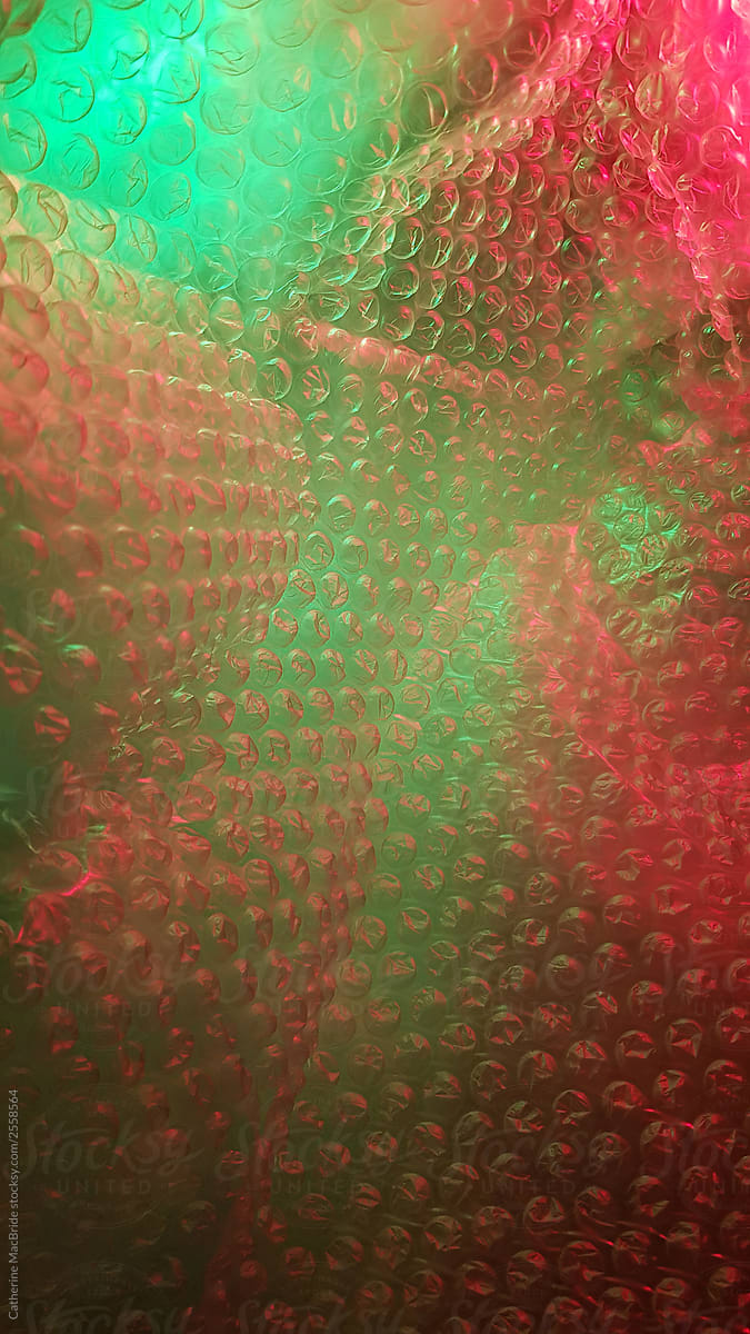 Bubble wrap abstract in Red and Green