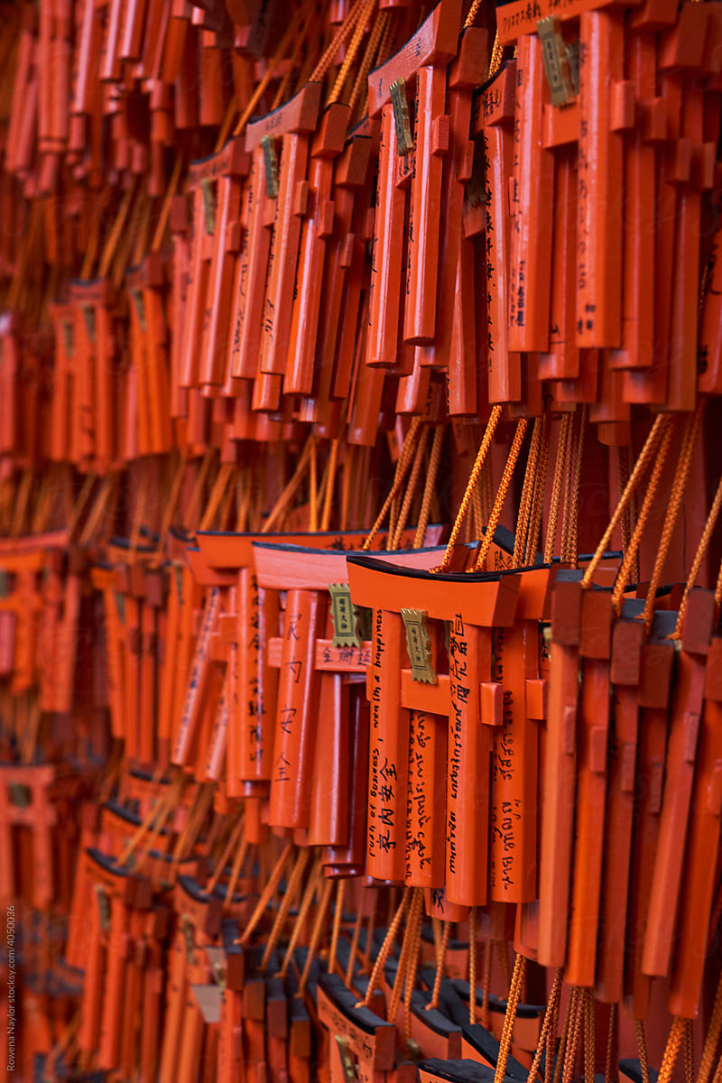 Prayers left at Japanese Temple