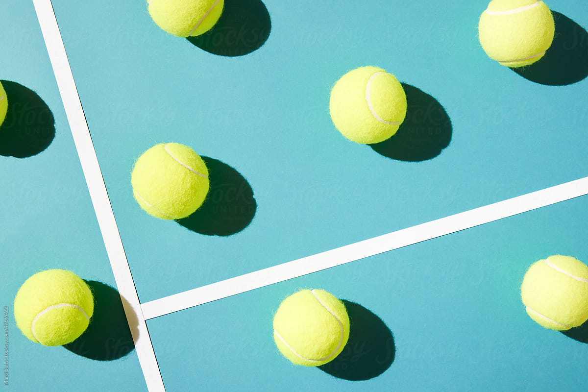 Set of yellow tennis balls