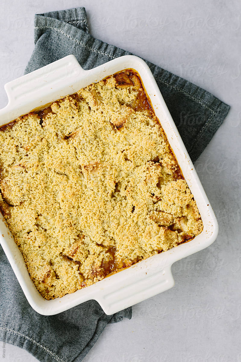 Baked Apple Crumble from above