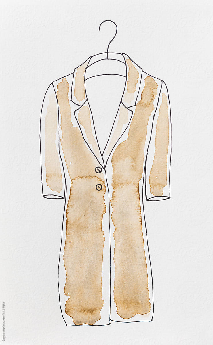 Watercolor Trenchcoat painting