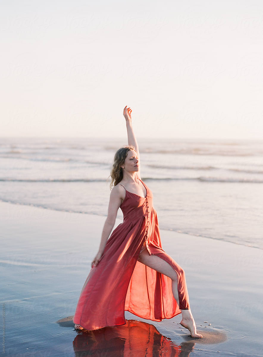 ballet dancer on the beach