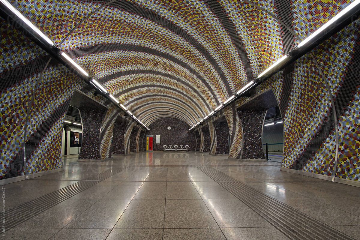 Interior of a metro station in Budapest