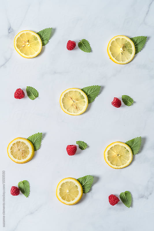 Lemon Raspberry Mint Pattern
