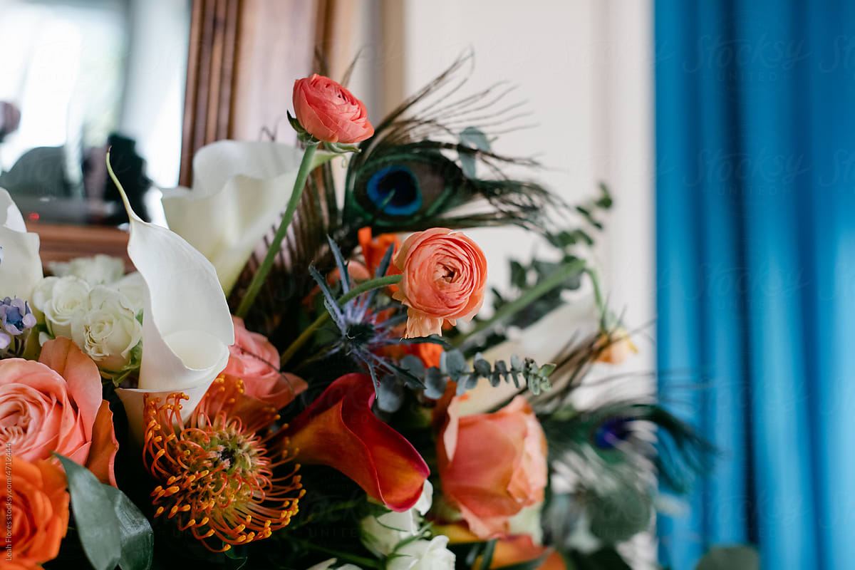 Closeup of Beautiful Flowers at Wedding Reception