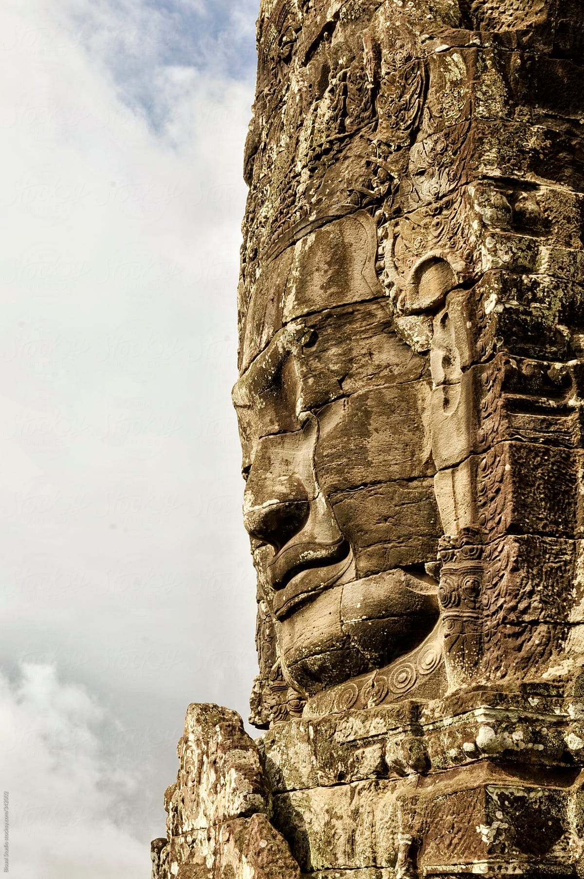 Faces of Bayon in Angkor Thom, Cambodia