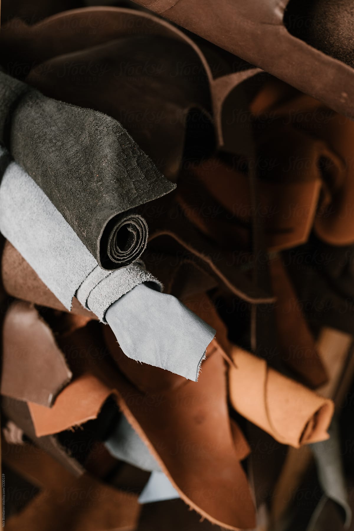 Close-up of craft leather products manufacture , Plague Doctor Mask