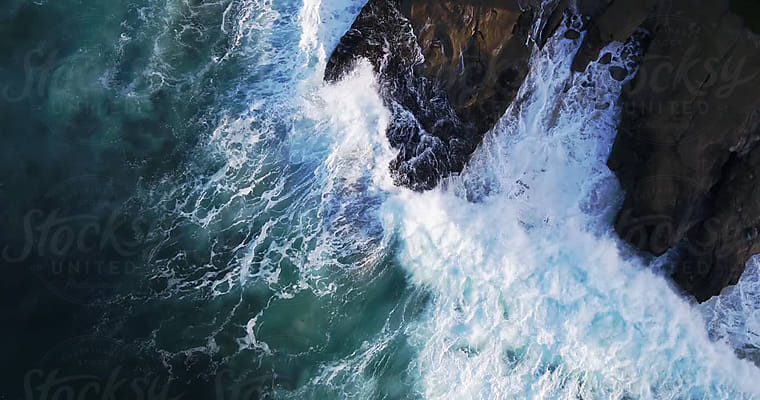 Top Down View Of Ocean Wave by Stocksy Contributor C6 Studio