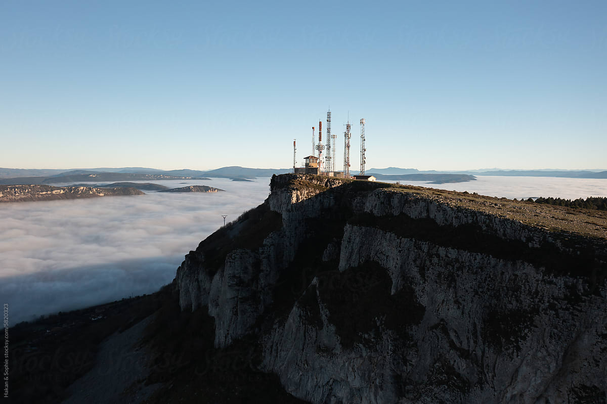 Cellular antennas on a cliff