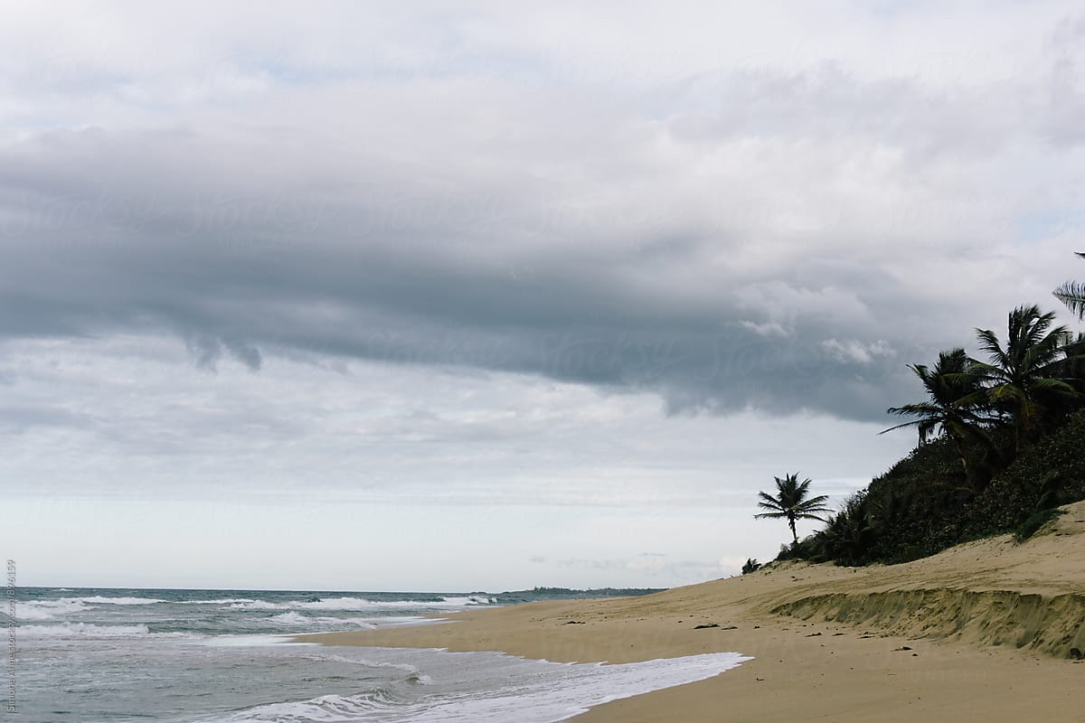 Empty Puerto Rican beach on a cloudy day