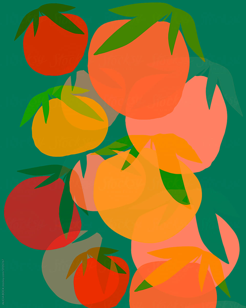 Vibrant Abstract Fruit Illustration