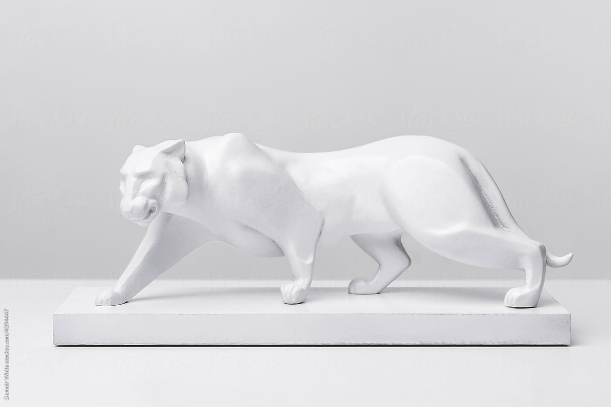 White sculpture of animal
