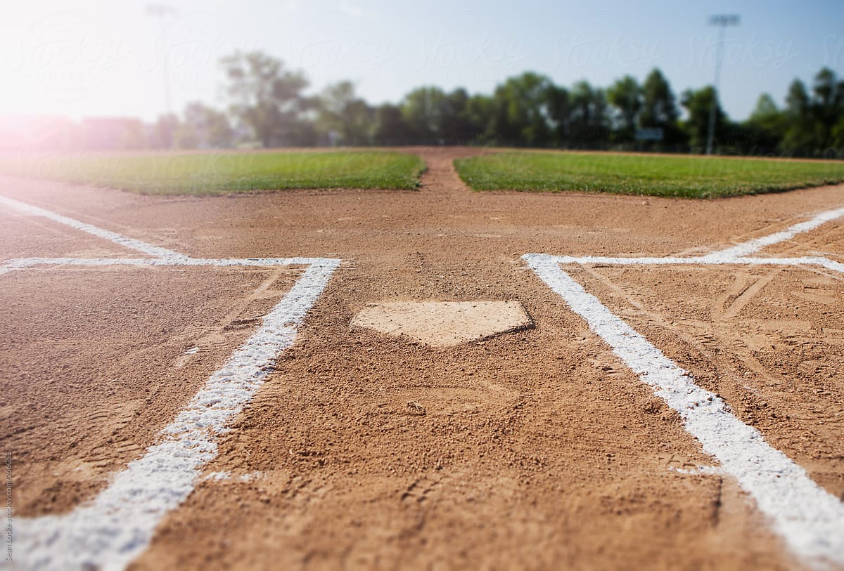 Baseball: Low View Of Home Plate and Field