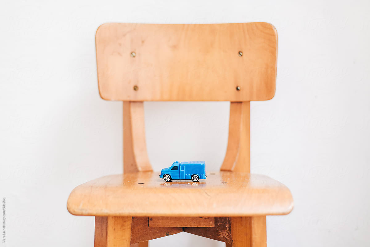 Truck toy placed on a chair