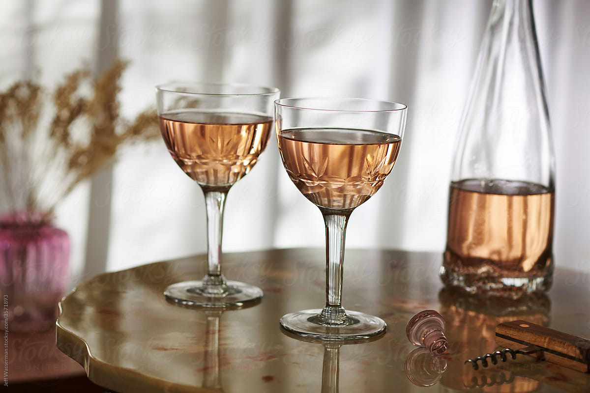 Two Glasses of Rose Wine