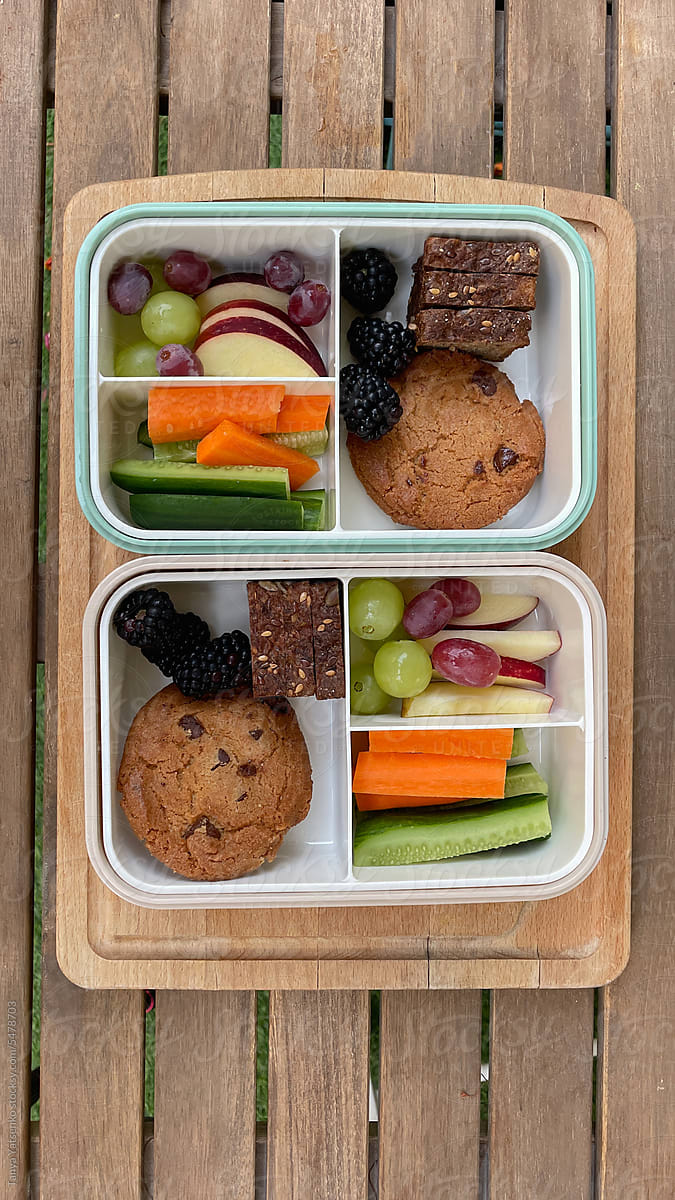Lunch box before and after