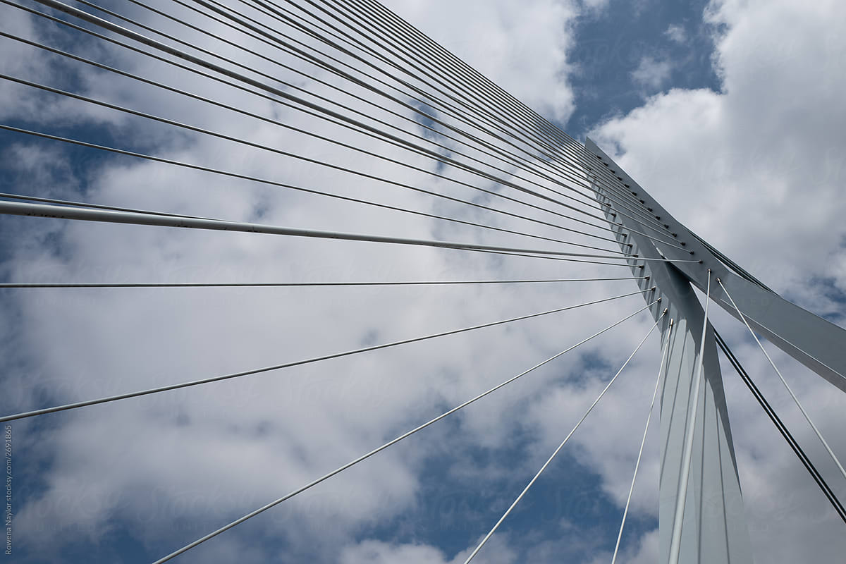 Cabling structure of Eramus Bridge in Rotterdam, Netherlands