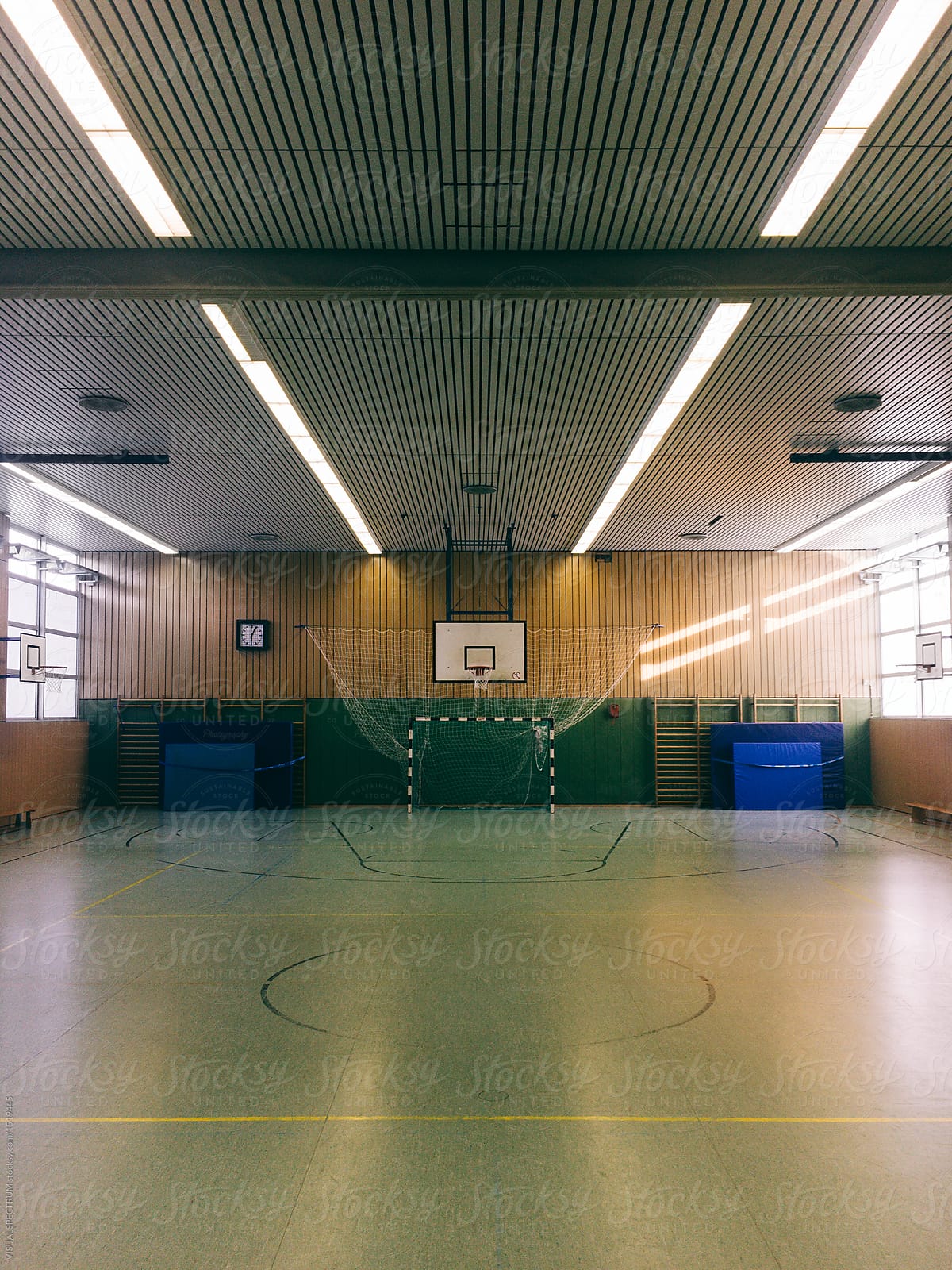Empty High School Gymnasium