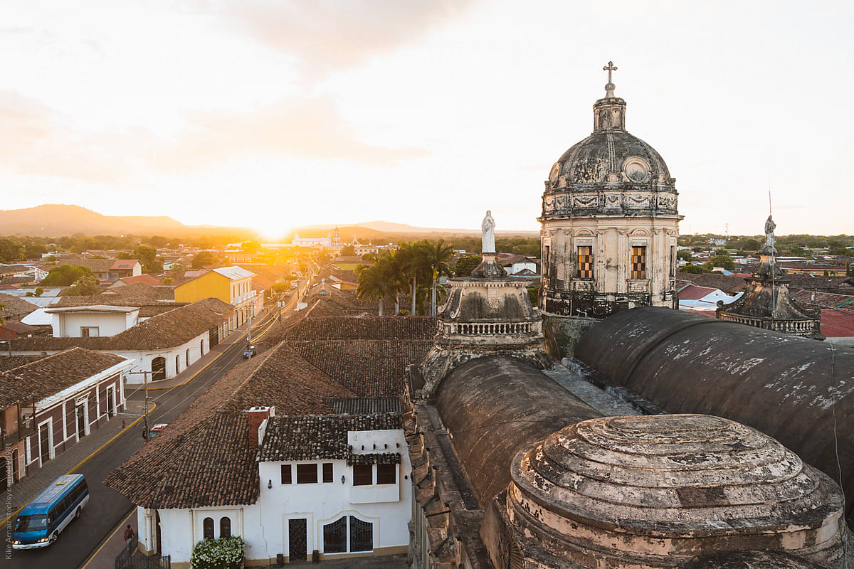 Skyline of Granada city in Nicaragua.