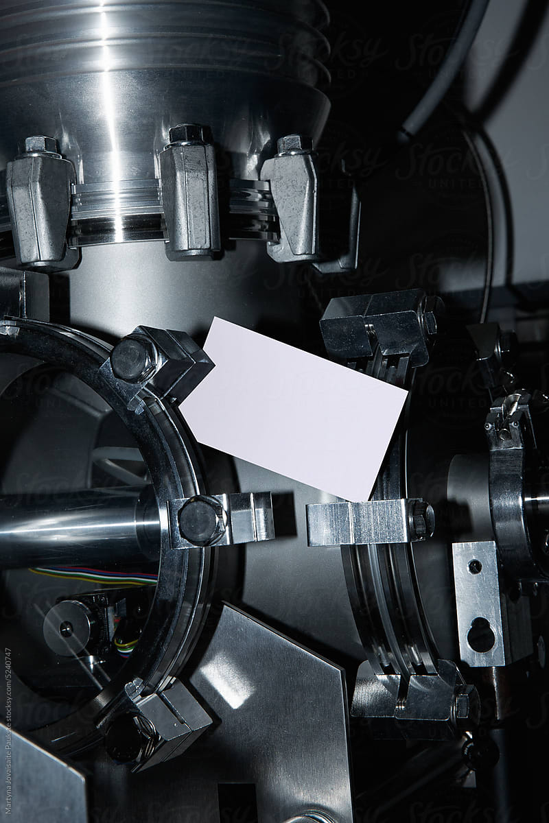 Business card mockup in a lab