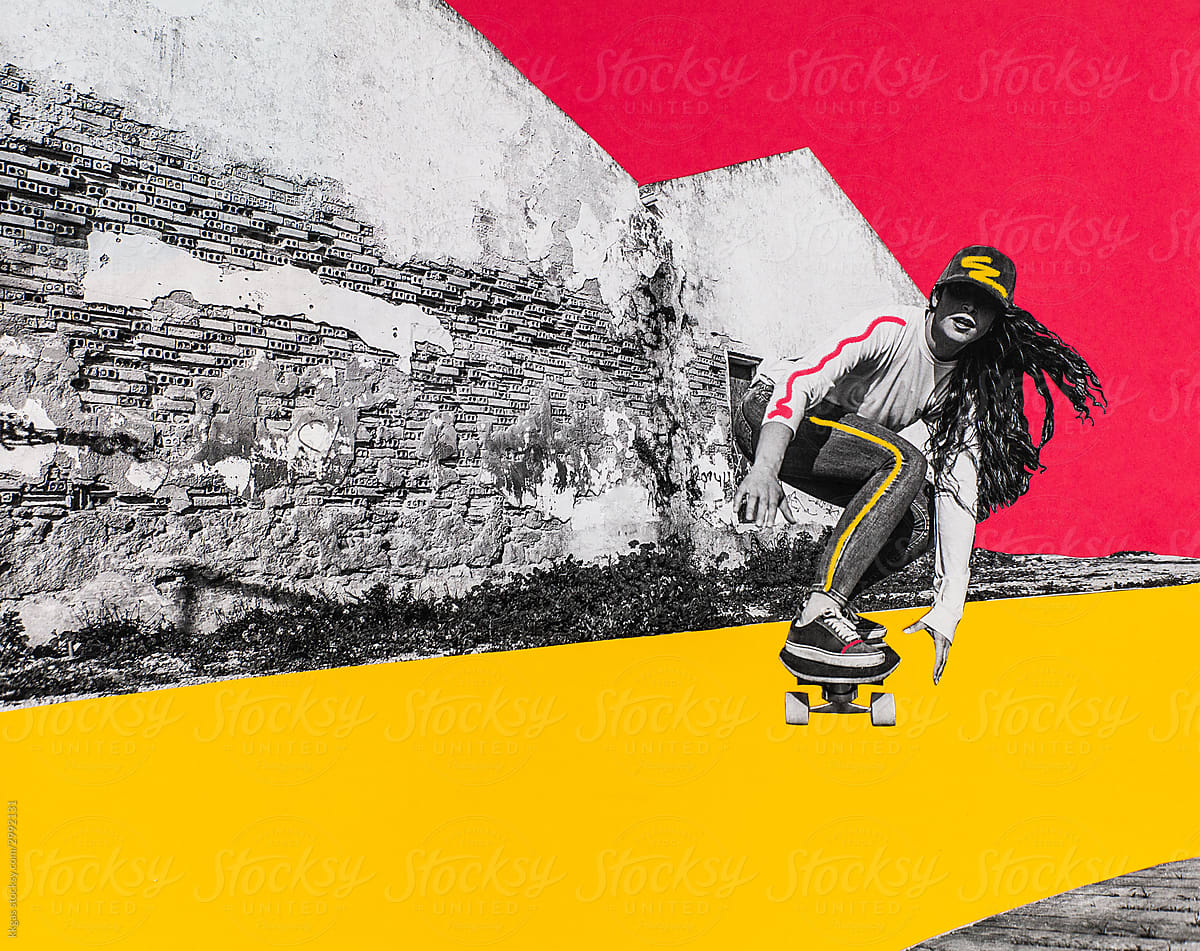 Skater girl collage