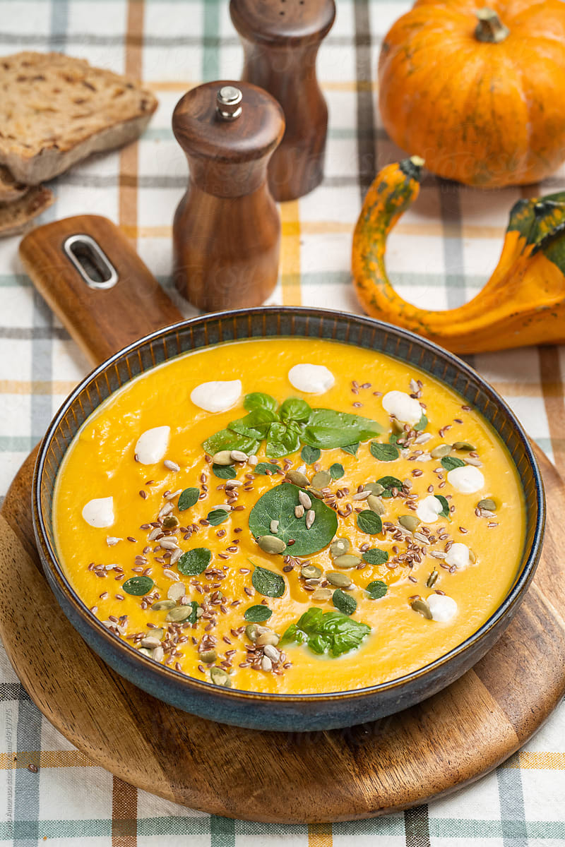 Butternut Vegetable Soup in a bowl