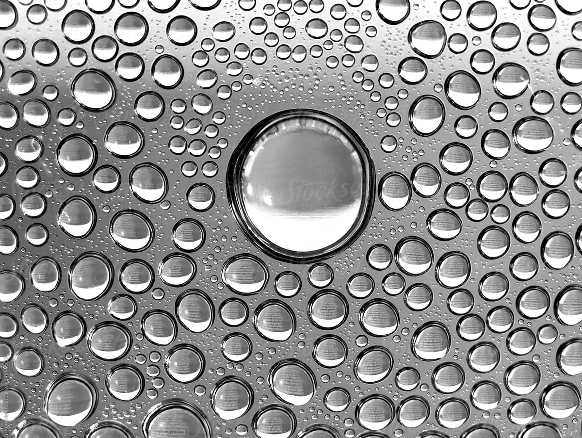 Closeup micro water condensation inside a plastic bottle
