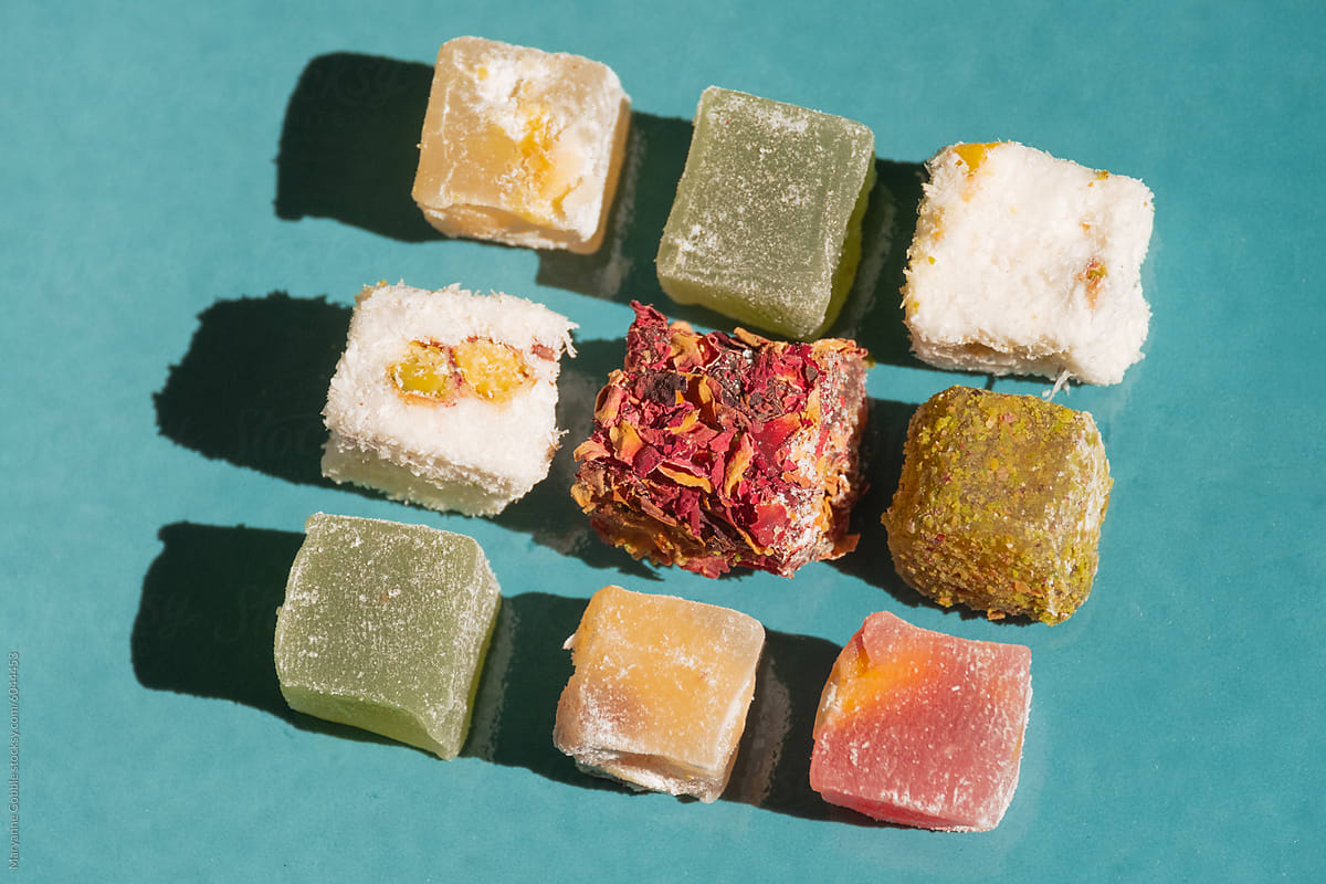 Squares of Colorful Turkish Delight