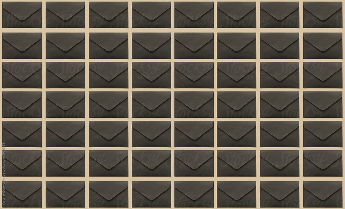 Pattern of stylish black envelopes