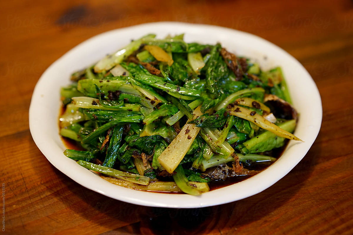 Home made Chinese dinner stir fried vegetables