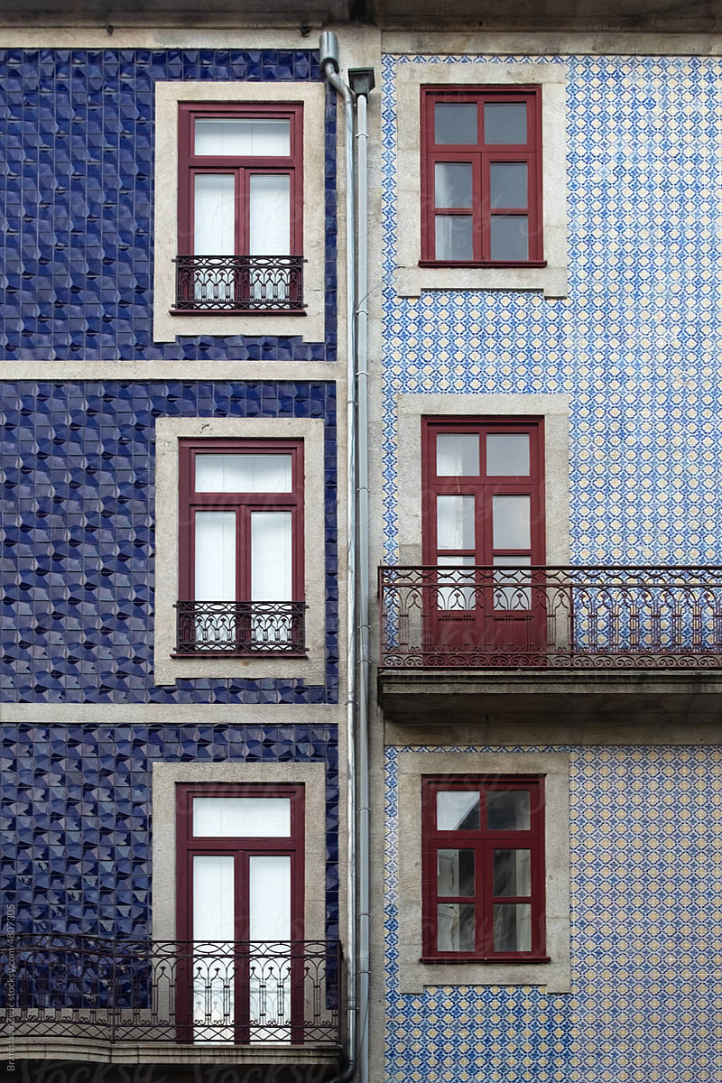 Tiled building facade