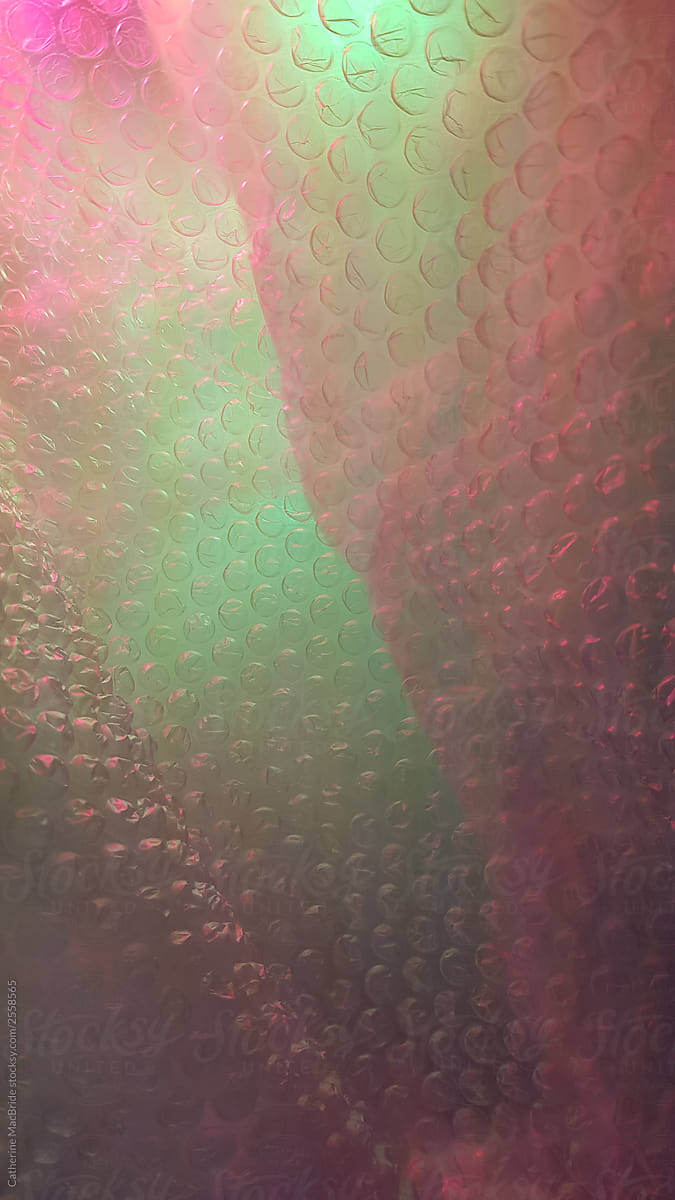 Bubble wrap abstract in Pink and Green
