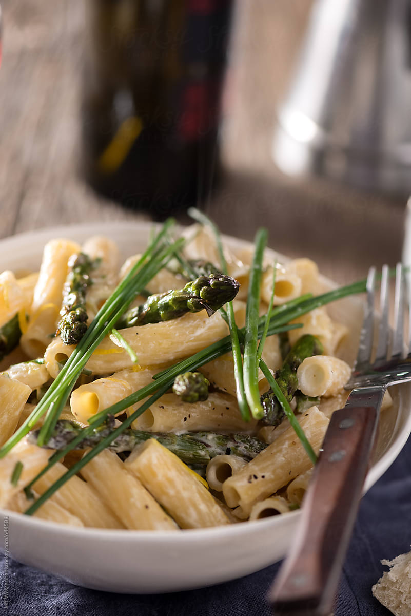 Pasta with Grilled Asparagus